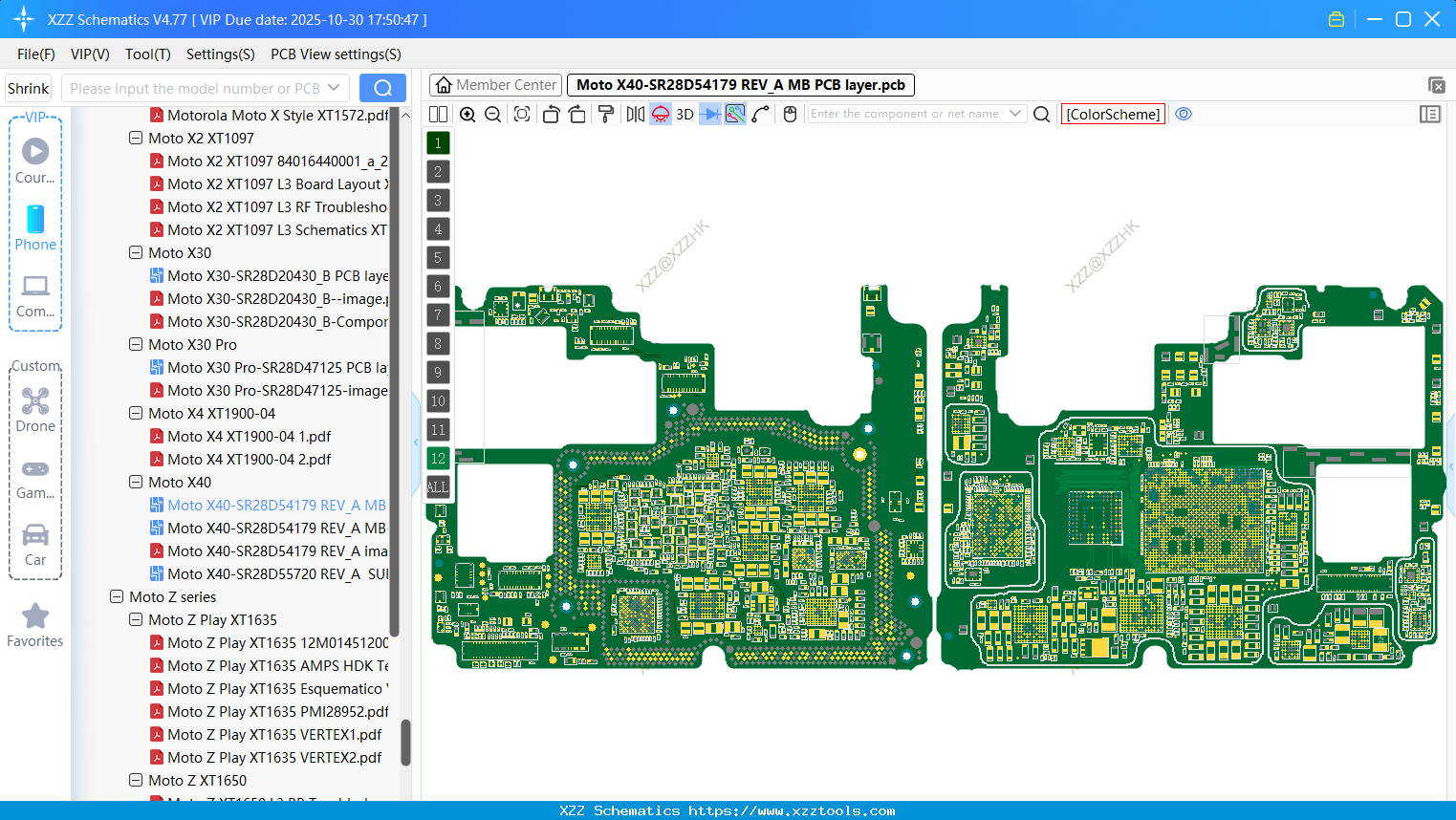 Motorola Moto X40-SR28D54179 REV_A MB PCB Layer